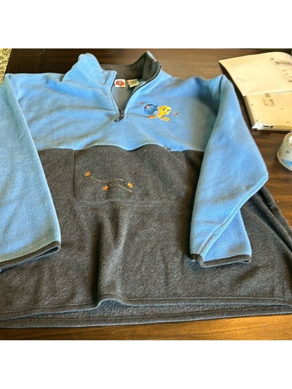 Tweety bird pullover with 3/4 zipper